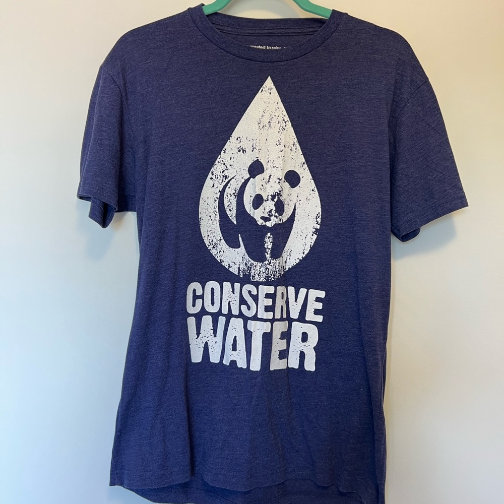 Vintage WWF Blue Conserve Water Graphic T-Shirt